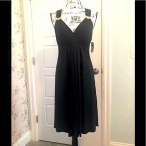 INC  BLACK HALTER DRESS
